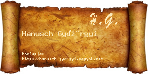 Hanusch Györgyi névjegykártya